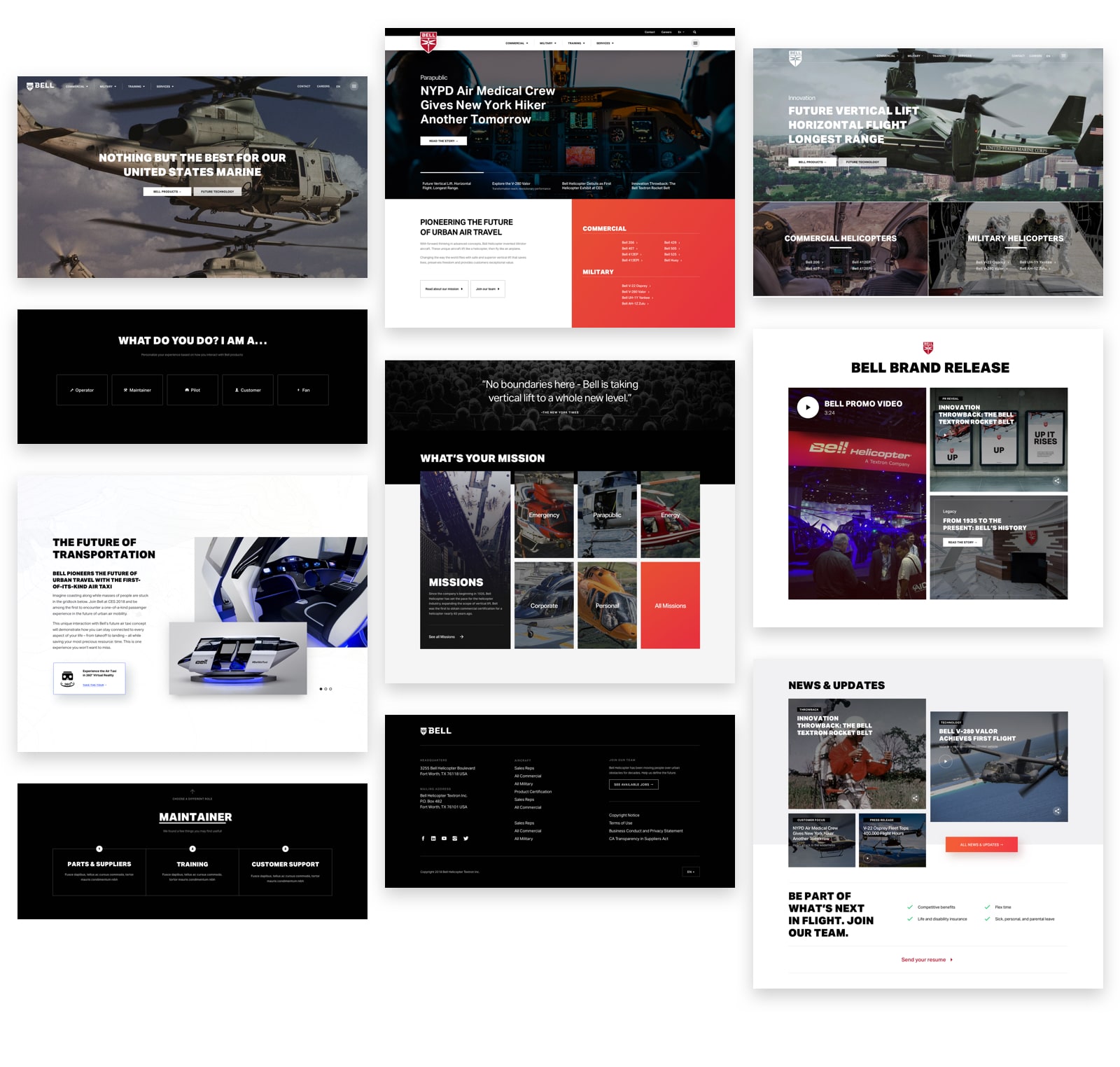 Bell Helicopter website design concept exploration by Spacetime